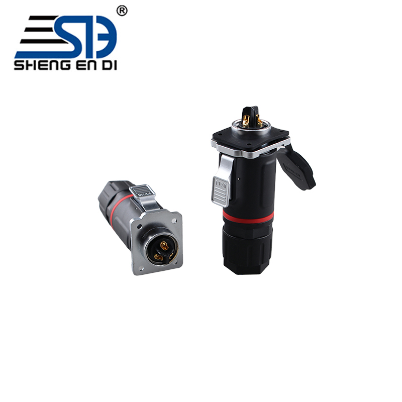 30A  3PIN防水連接器 防水快插插頭 母 黑色  SY30L3-F-BL 用于工業及LED屏等領域供電傳輸